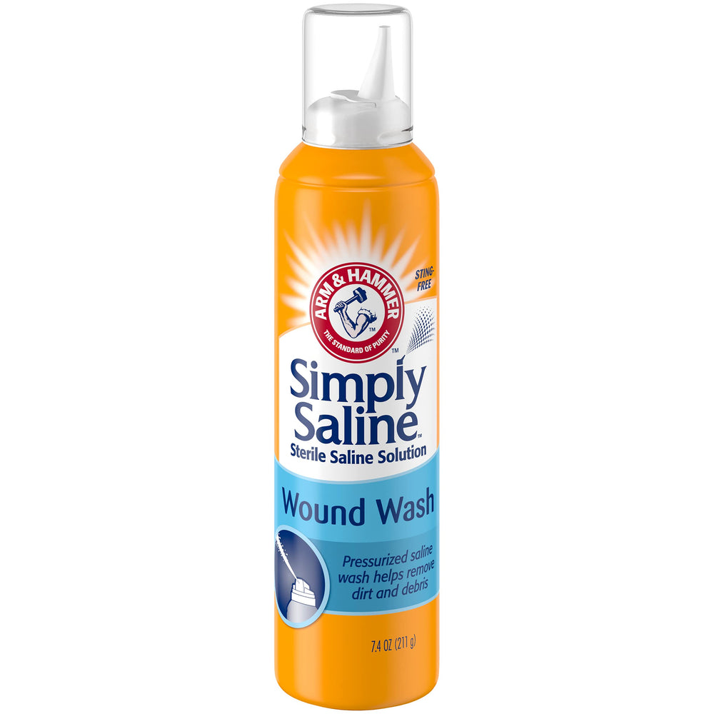 Simply Saline rociado-continuo para aplicar limpieza suave sin dolor.