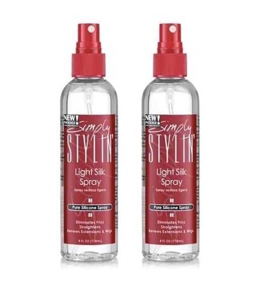 Simply Stylin Spray Soie Léger, flacon, protège les cheveux contre la chaleur et l'humidité.