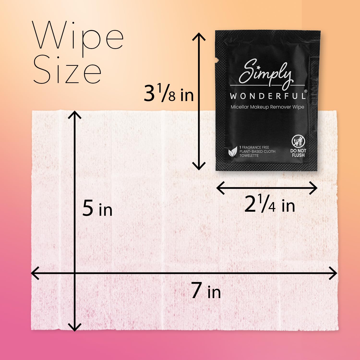 Lingettes Simply Wonderful 5x7, taille confortable pour usage quotidien.