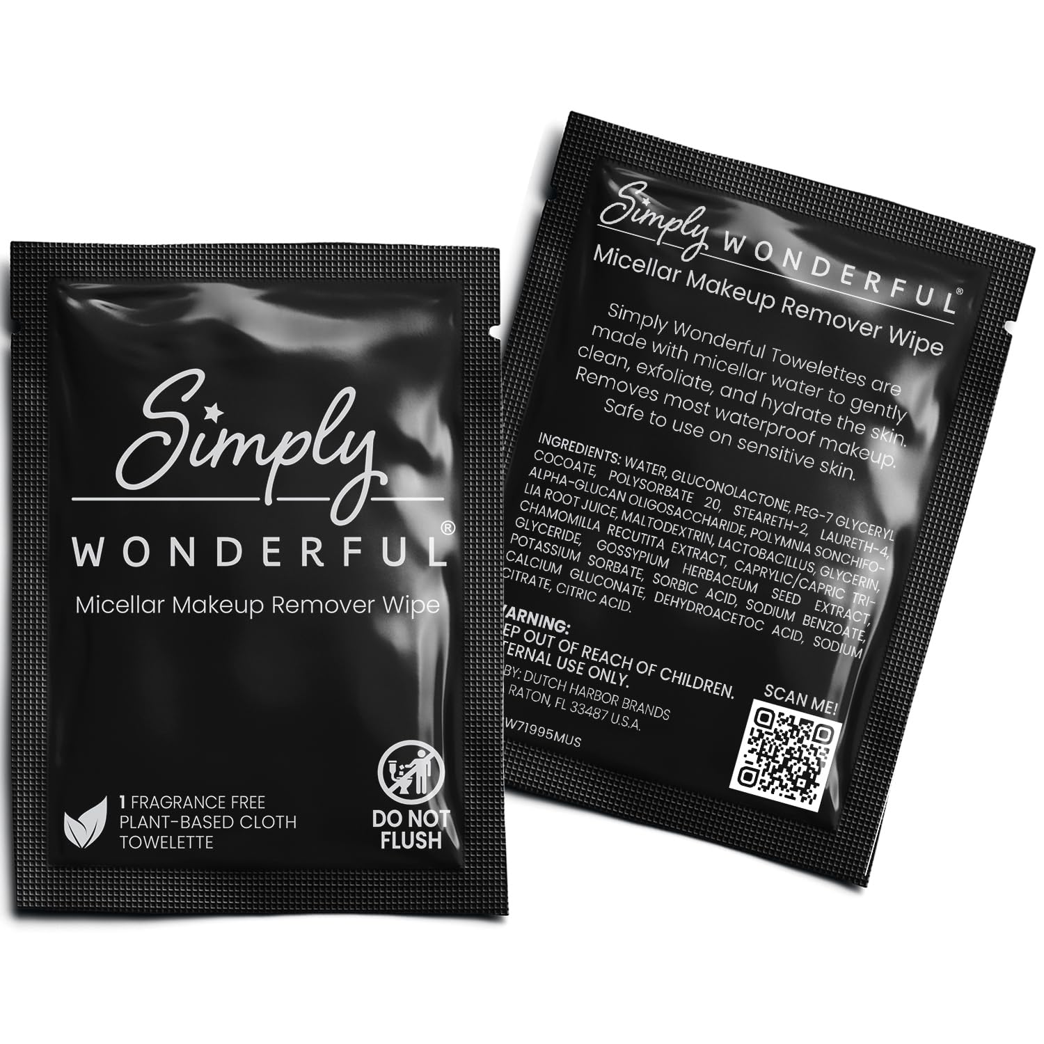 Utilisation professionnelle Simply Wonderful, lingettes démaquillantes adaptées aux salons.