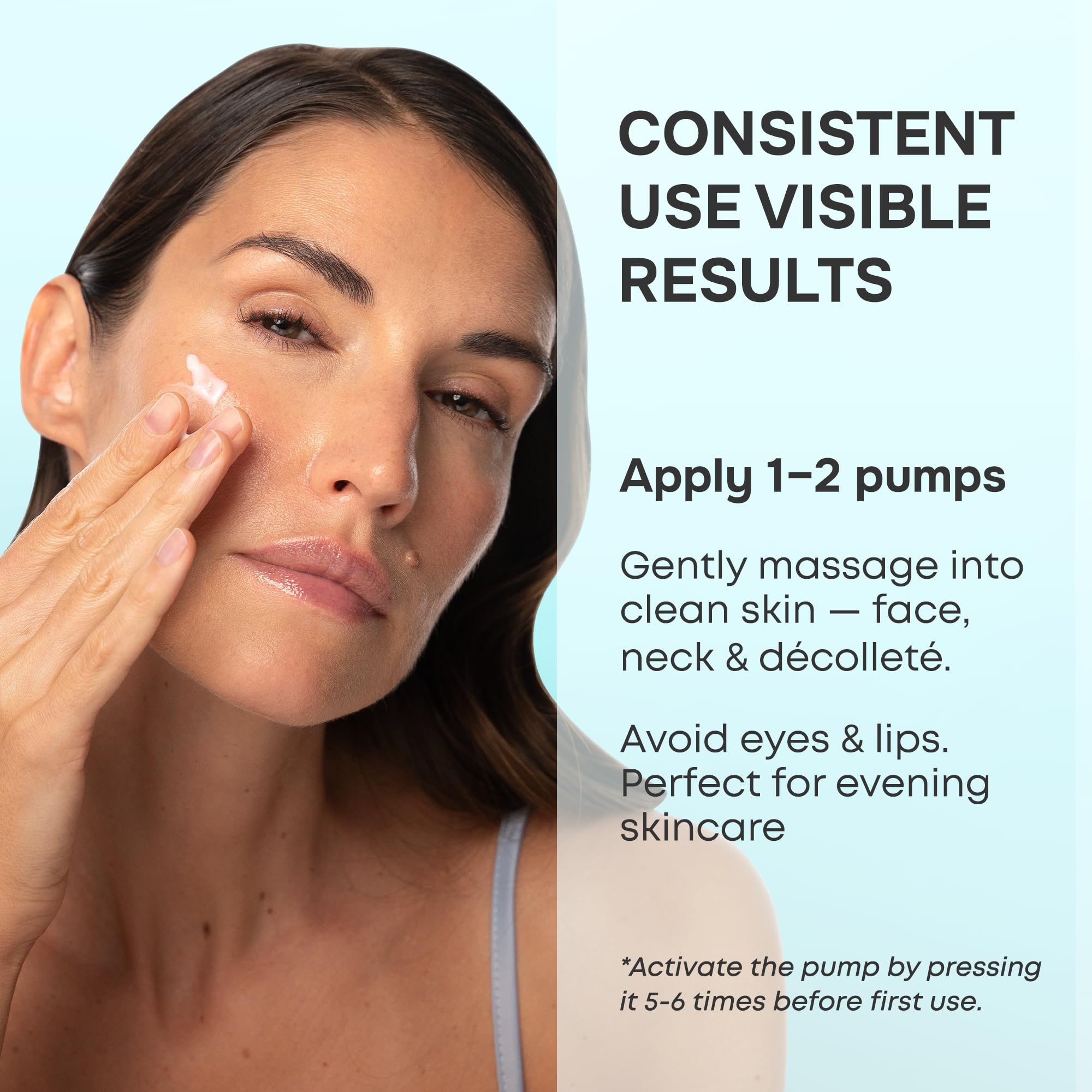 SimplyVital Serum pompe-airless, application propre et hygiénique.