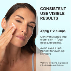 SimplyVital Serum pompe-airless, application propre et hygiénique.
