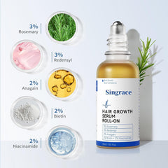 Singrace serum crecimiento pelo - aplicador bola para aplicación precisa