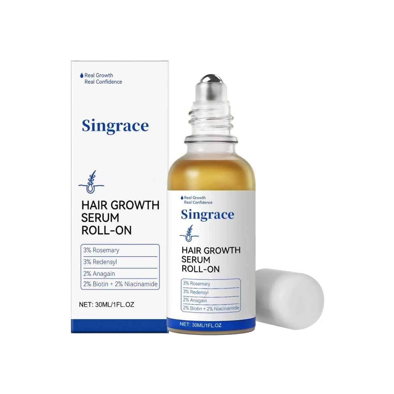 Singrace serum crecimiento pelo - botella: nutrición desde raíces para mayor volumen