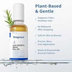 Singrace serum crecimiento pelo - cabeza de bola precisa para zonas con menos cabello