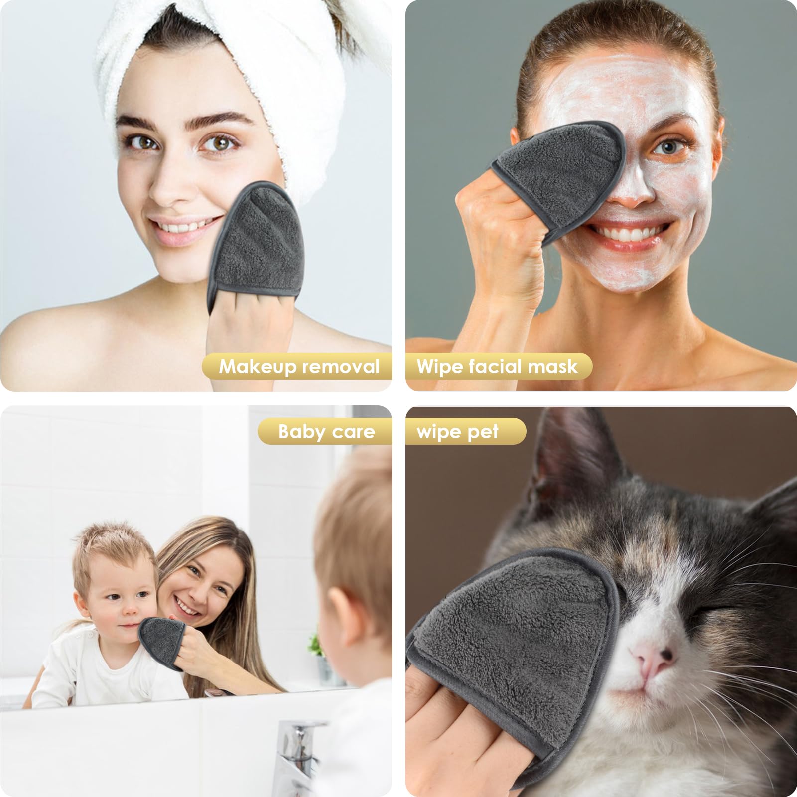 Las almohadillas SINLAND para ojos eliminan maquillaje con delicadeza.