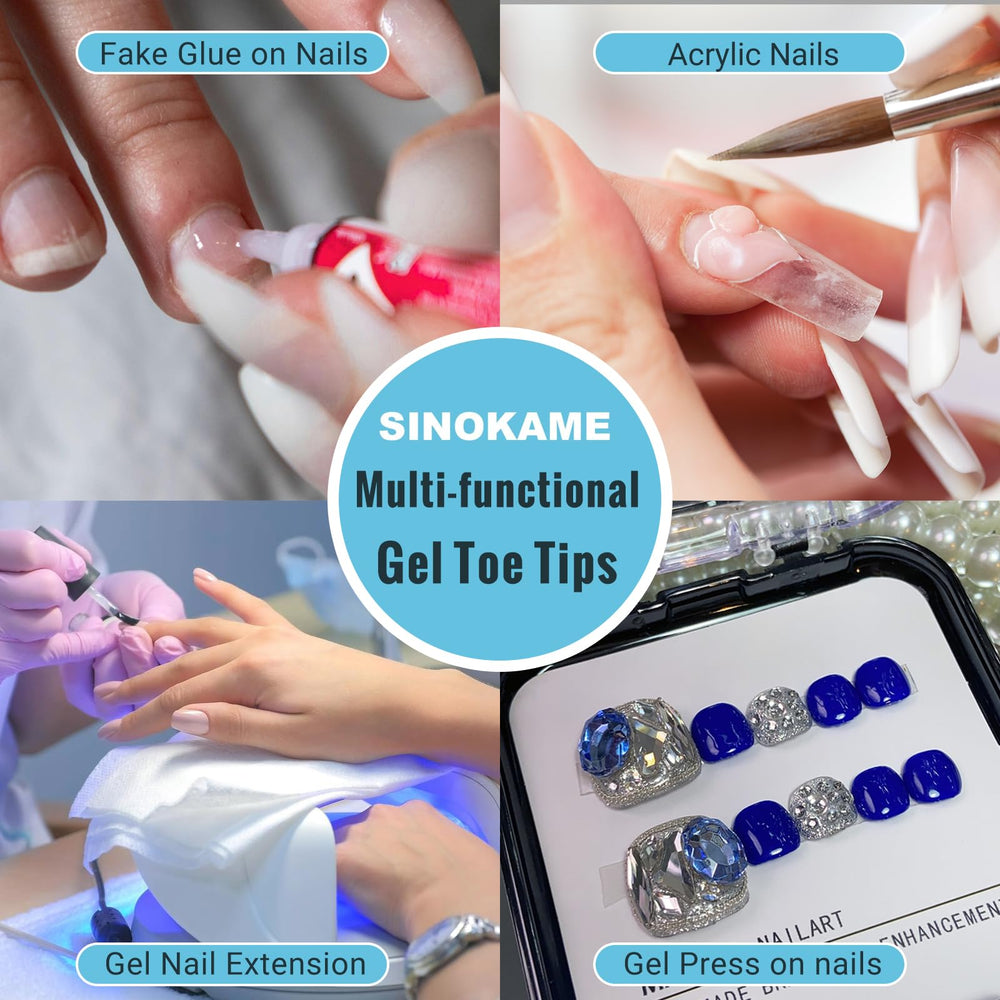 SINOKAME uñas gel dedo pie mate con 15 tallas para ajuste perfecto