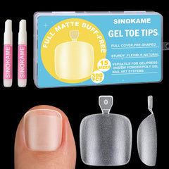 SINOKAME uñas gel dedo pie pre-cortadas para aplicación rápida y natural