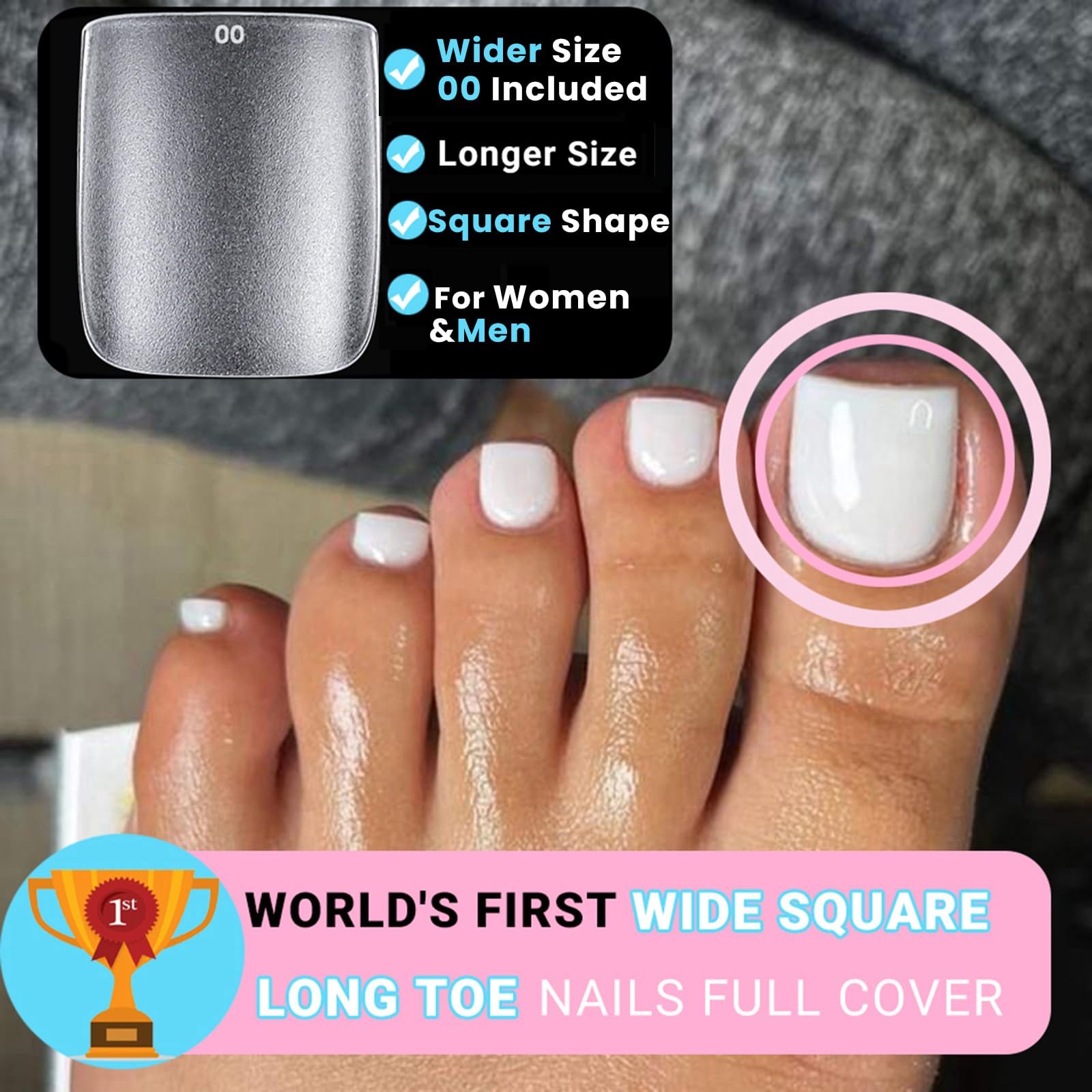Uñas largas SINOKAME para dedo grande, ajuste cómodo y sencillo.