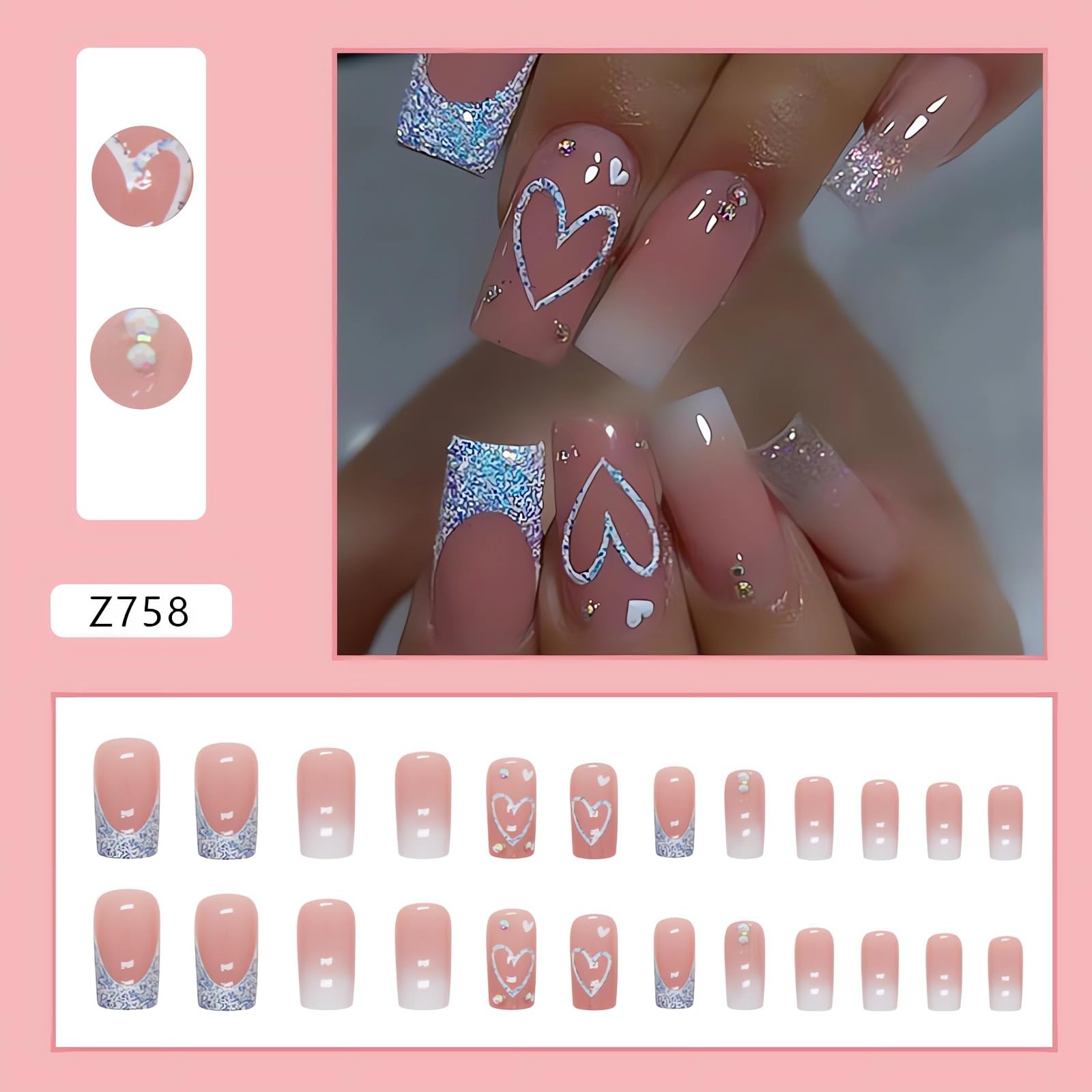 Uñas SINSEN rosadas brillantes para un look glamuroso.