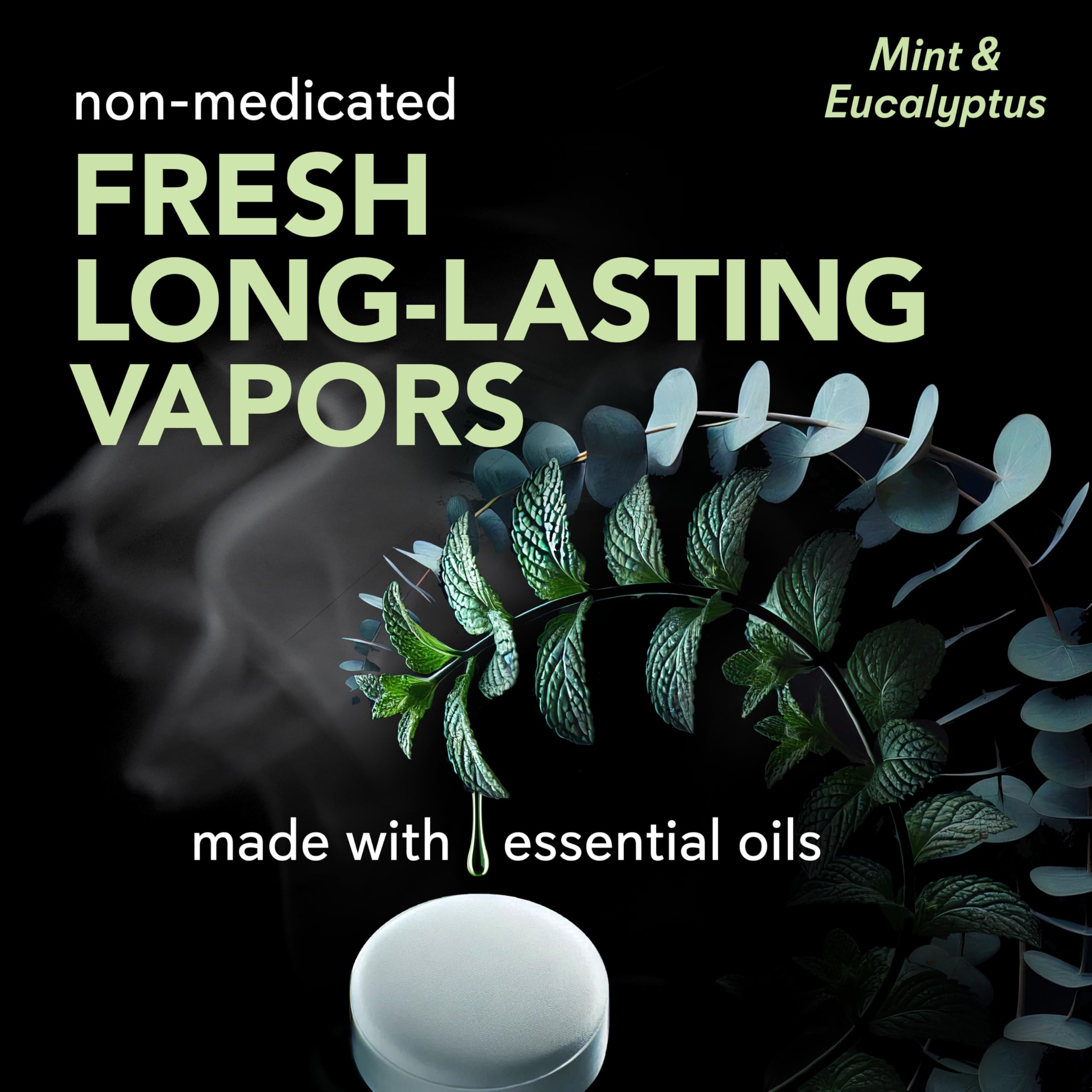 SinuCleanse tableta vapor ducha portátil menta eucalipto para viajes