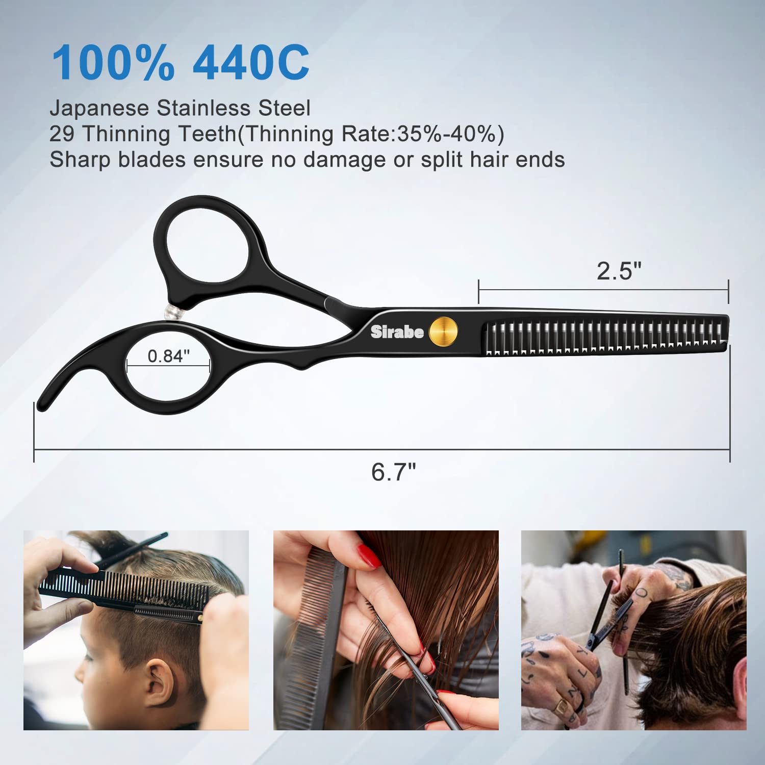 Sirabe effileurs coiffure reglables, contrôle de la texture des mèches