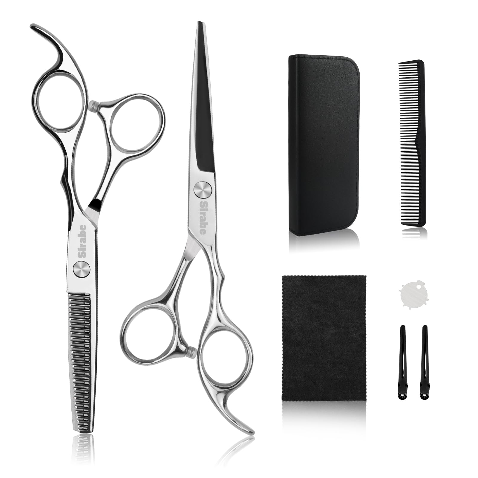 Sirabe tijeras de corte de pelo 6,5 pulgadas para acabado limpio y profesional.