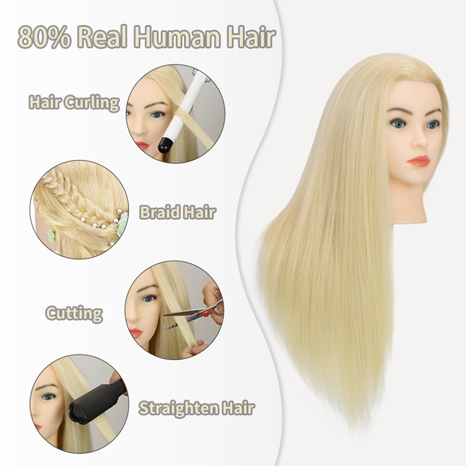 Sirydtm uso educativo en peluquería y cosmetología con maniquí.