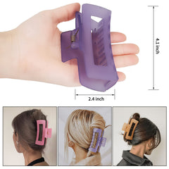 Pinzas Sisiaipu acrílicas rectangulares para cabello grueso con fijación sólida.
