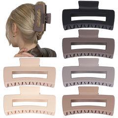 Sisiaipu prendedor de pelo antideslizante acrílico chocolate, ideal para cabello fino y grueso