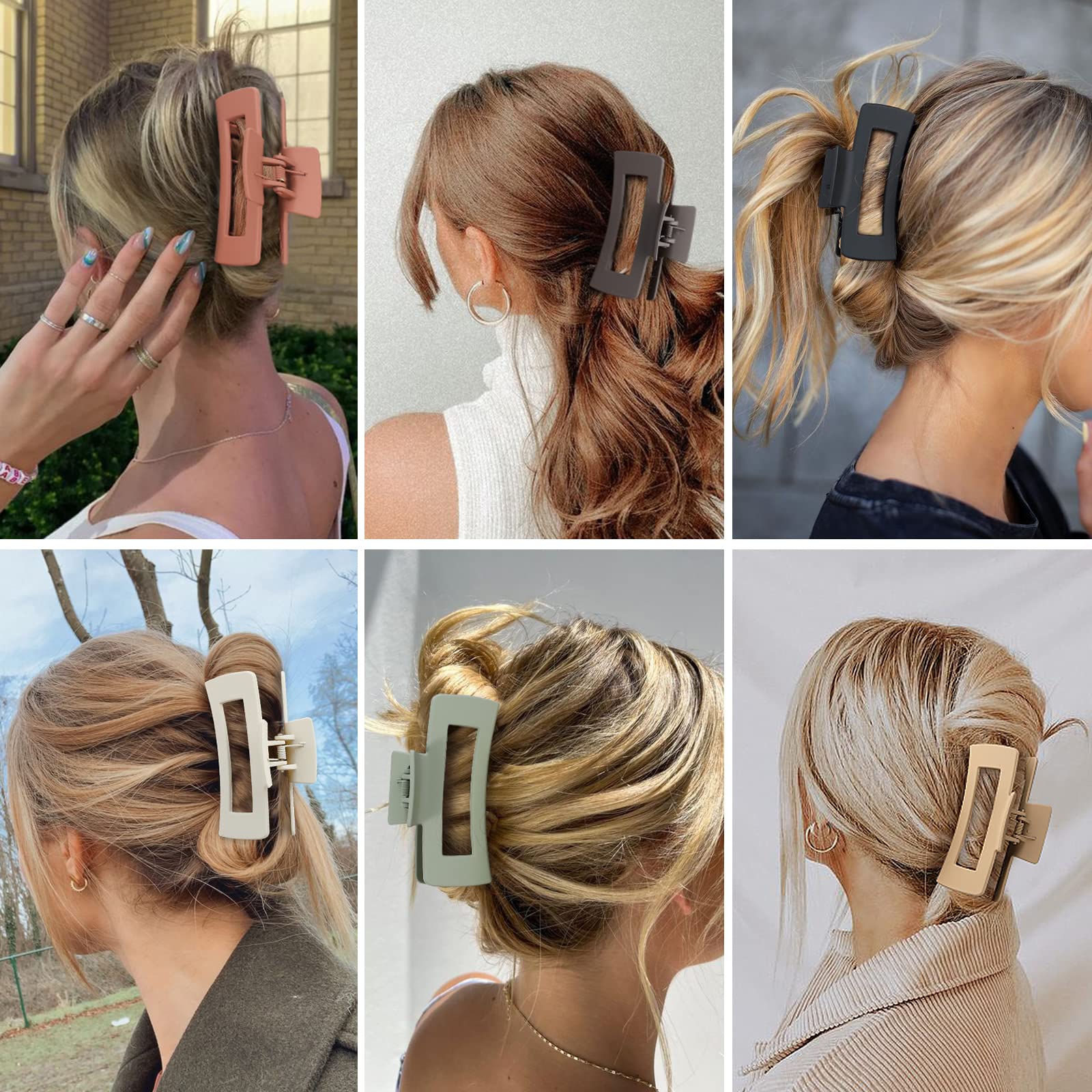 Sisiaipu clip rectangular marrón para niñas y mujeres