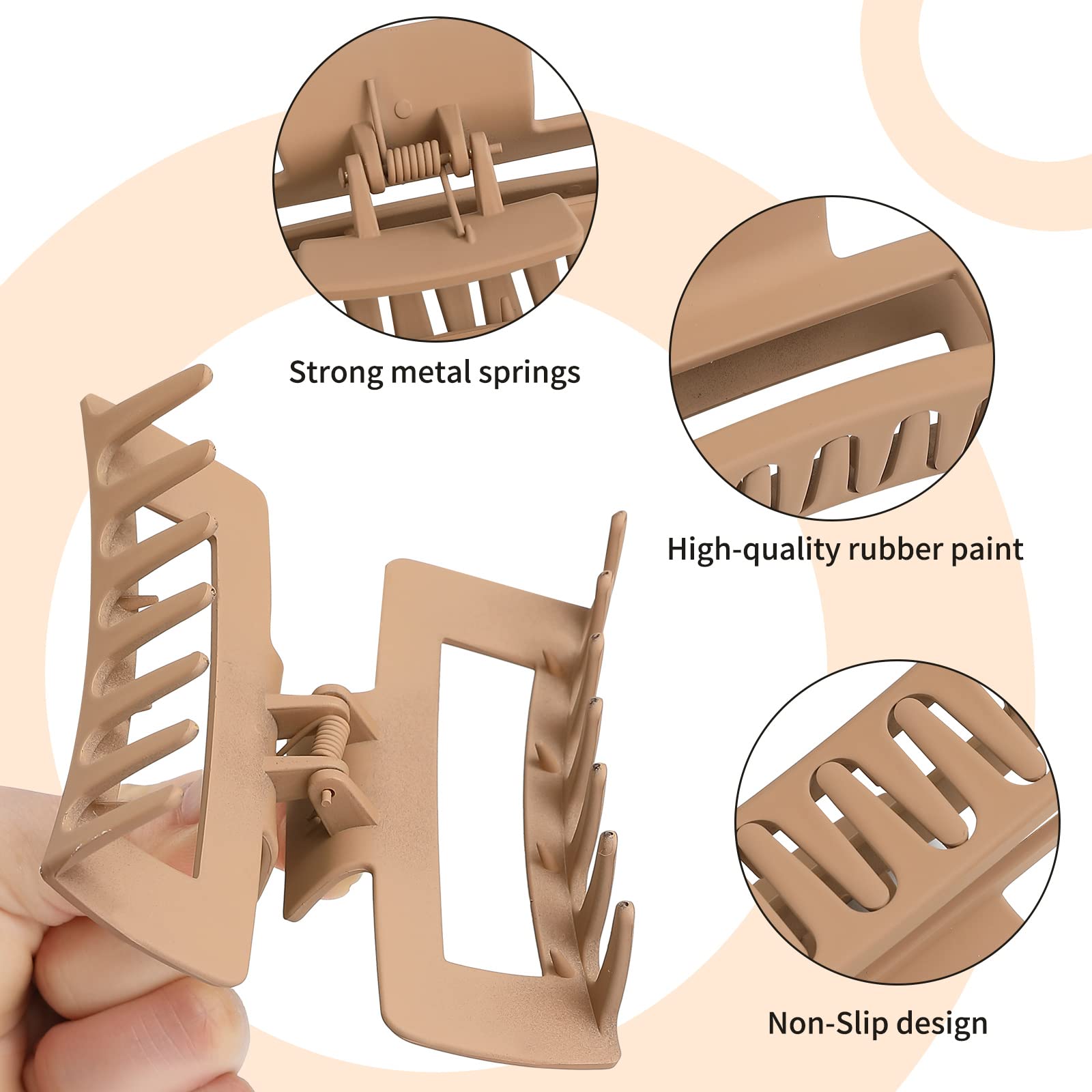 Pinzas Sisiaipu color ámbar de acrílico, ligereza duradera para peinados rápidos.