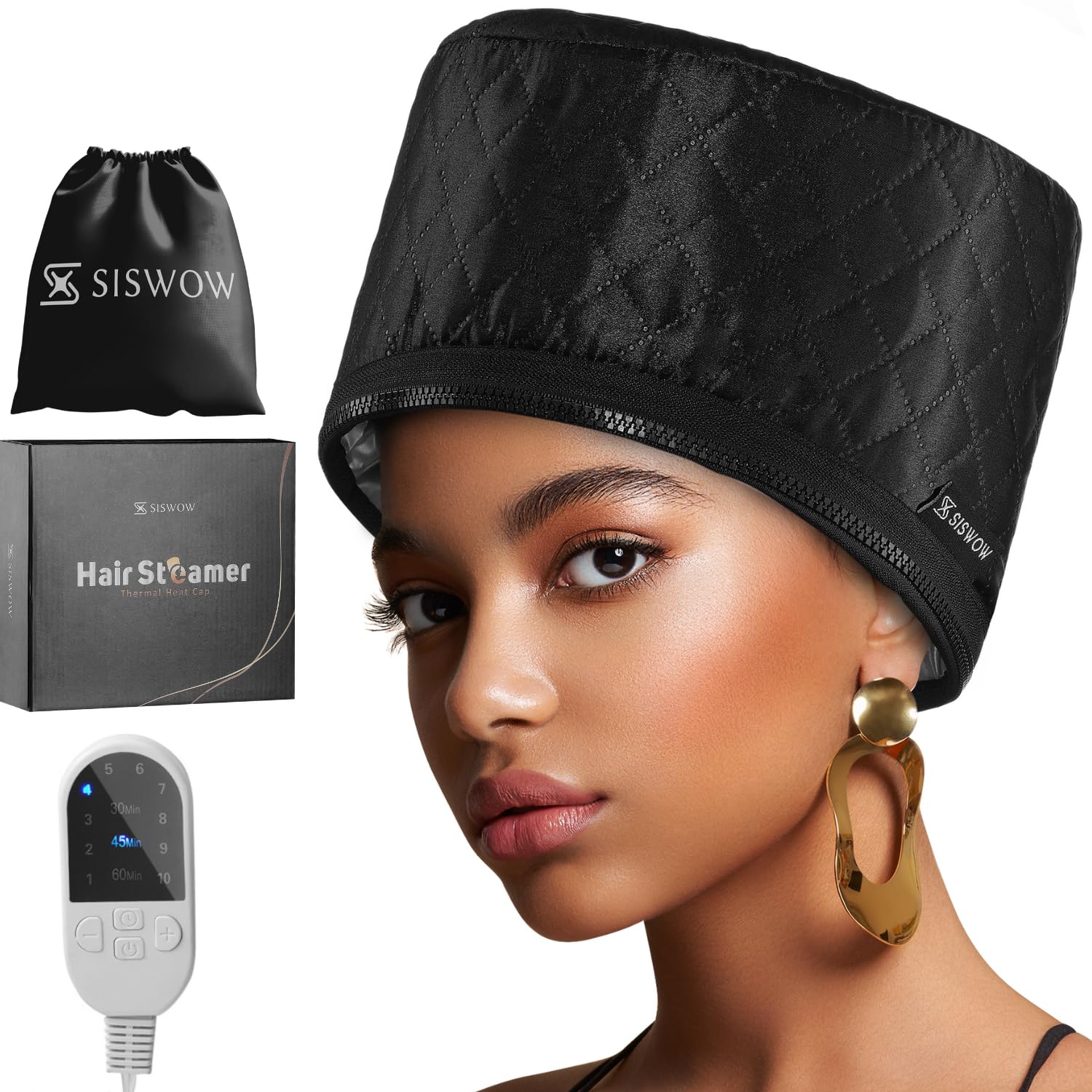 SISWOW capa termica para cabello negro facilita hidratación profunda.