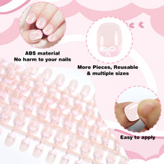 SIUSIO kit uñas falsas infantiles tiras 120 piezas para ajuste fácil.