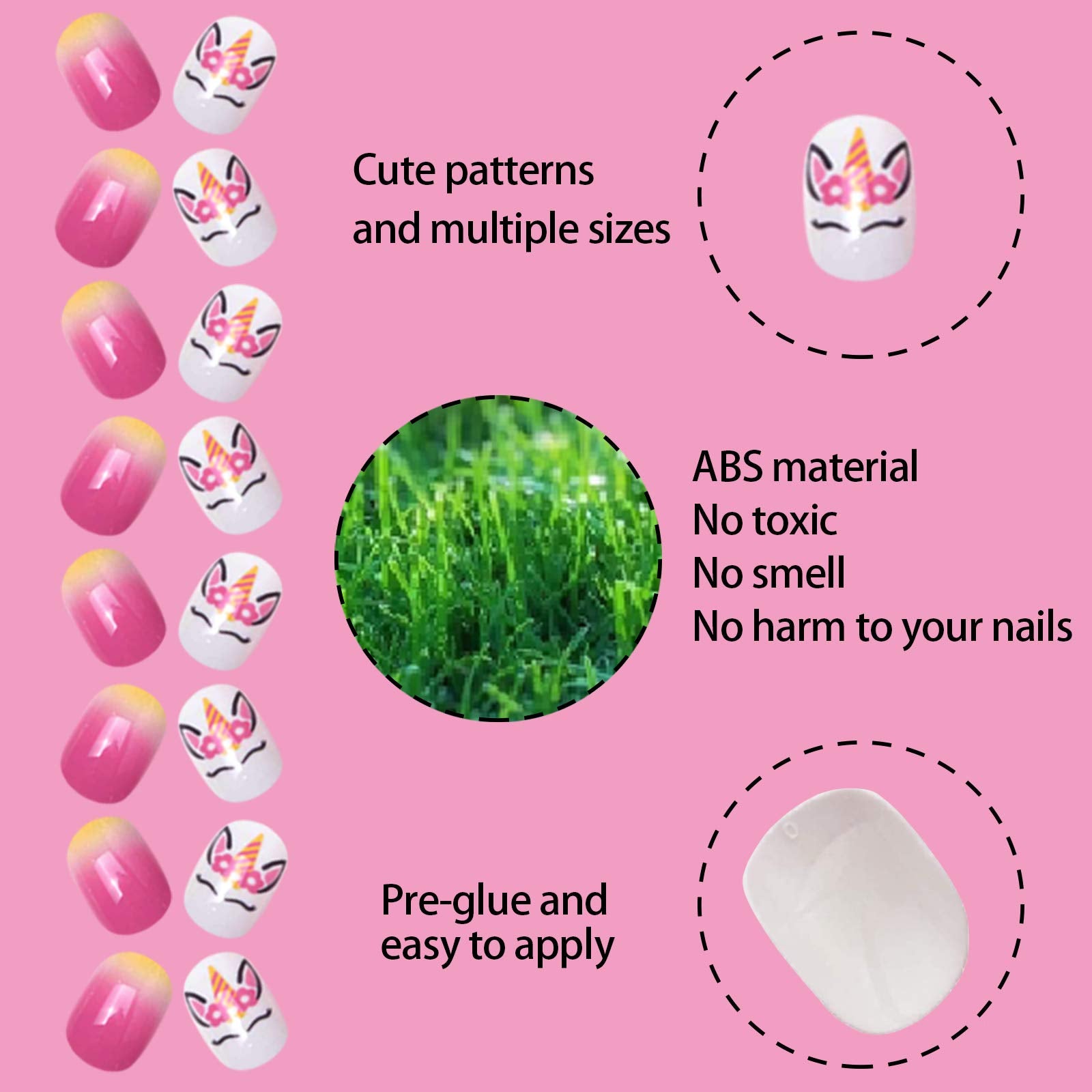Siusio uñas acrílicas ABS seguras para uñas de niñas
