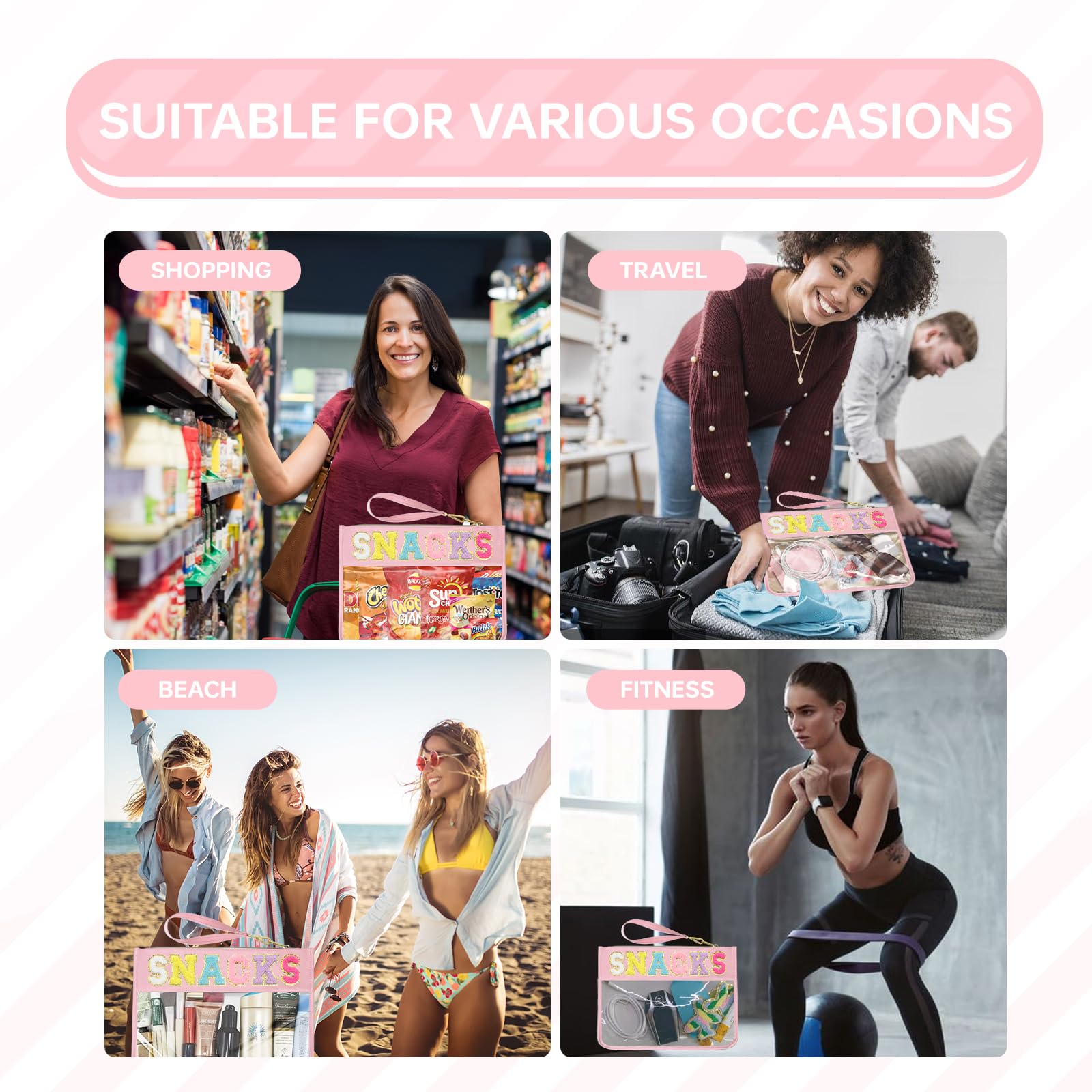 Siwara bolsa con letras glitter, añade estilo a tu kit cosmético.