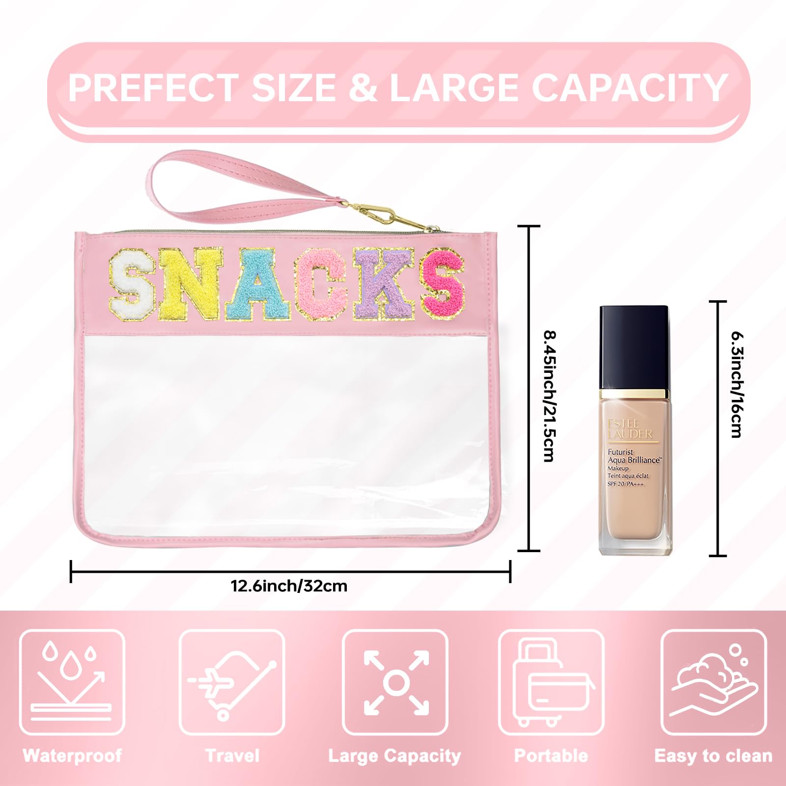 Siwara neceser transparente para maquillaje, fácil de localizar tus esenciales.