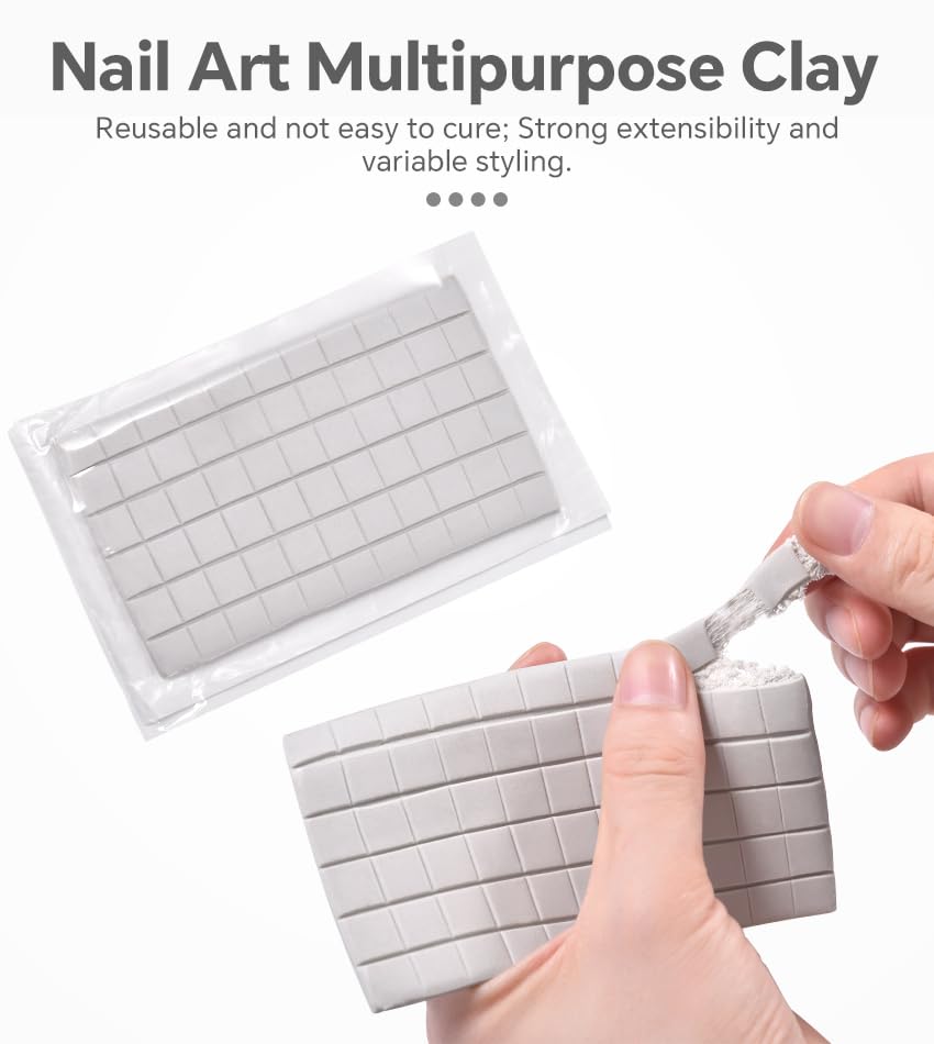 Siyuwuro arcilla reutilizable de 132 piezas para uñas y manualidades.