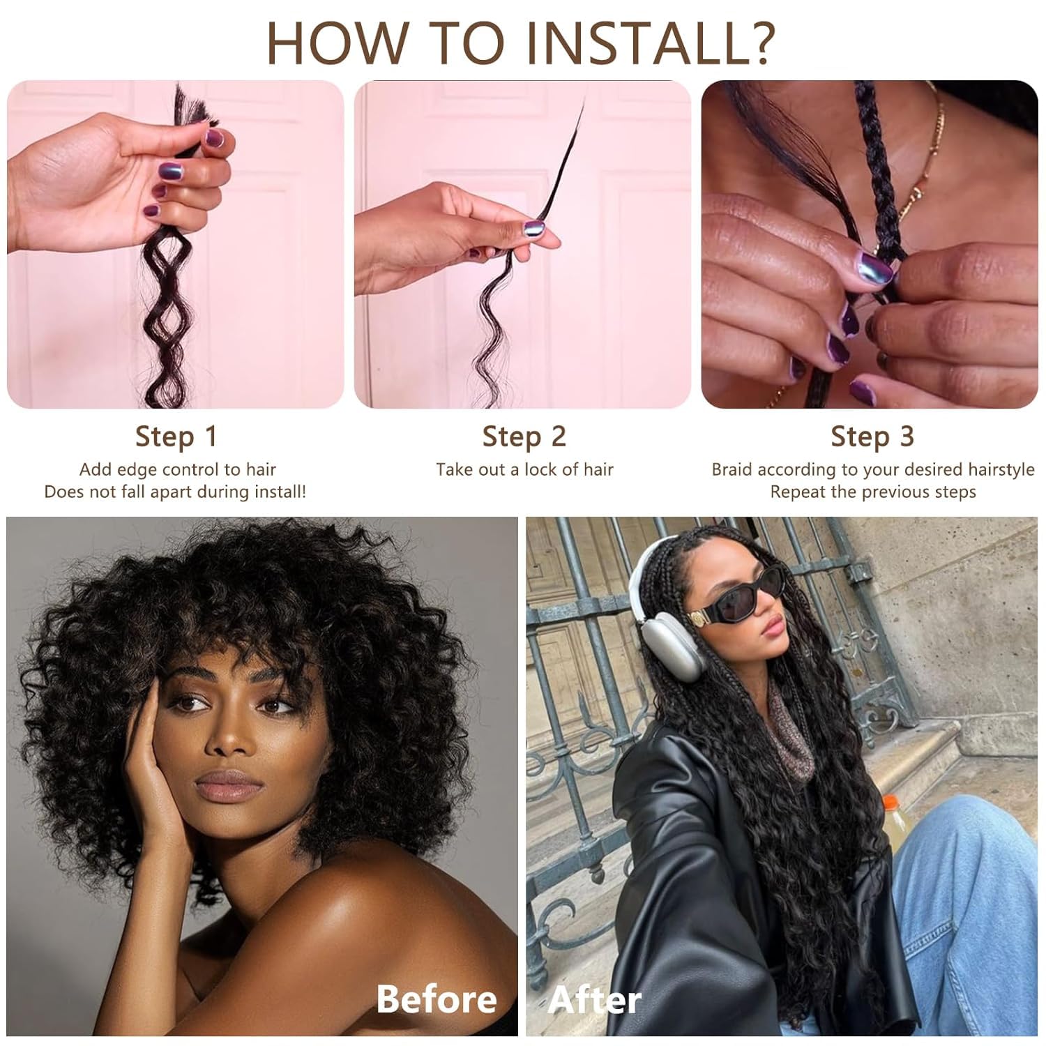 SJianFR uso versátil para trenzas boho y estilos trenzados.