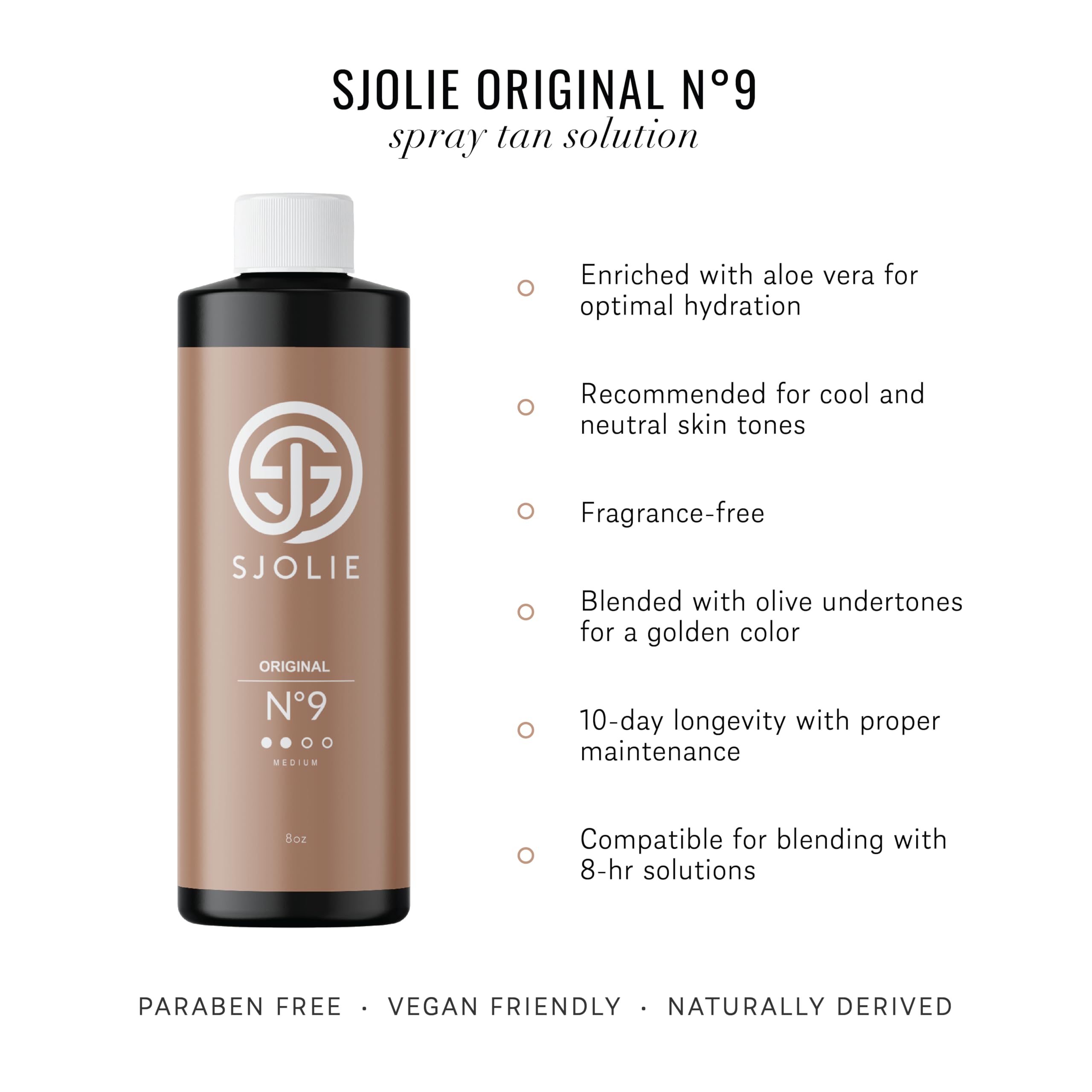 Application uniforme du SJOLIE Spray Tan N°9 sans traces