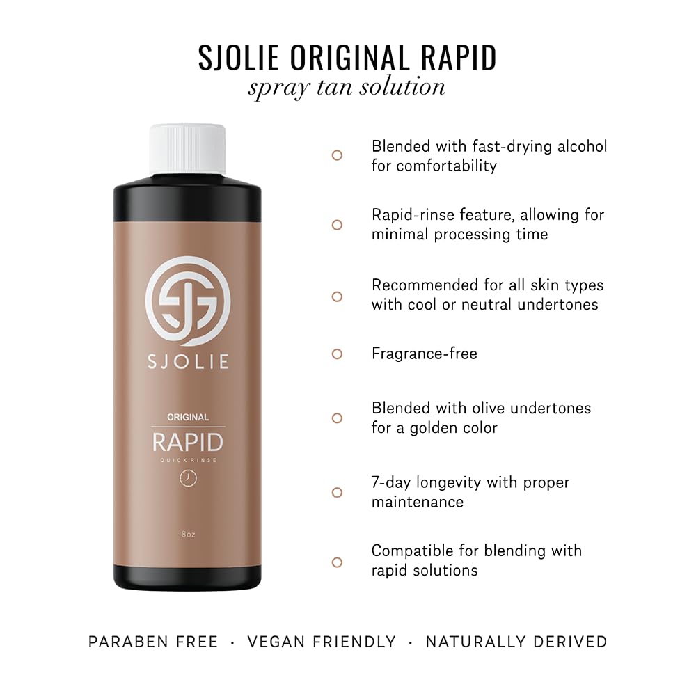 Aplicación suave de SJOLIE SUNLESS para un bronceado uniforme en la piel.