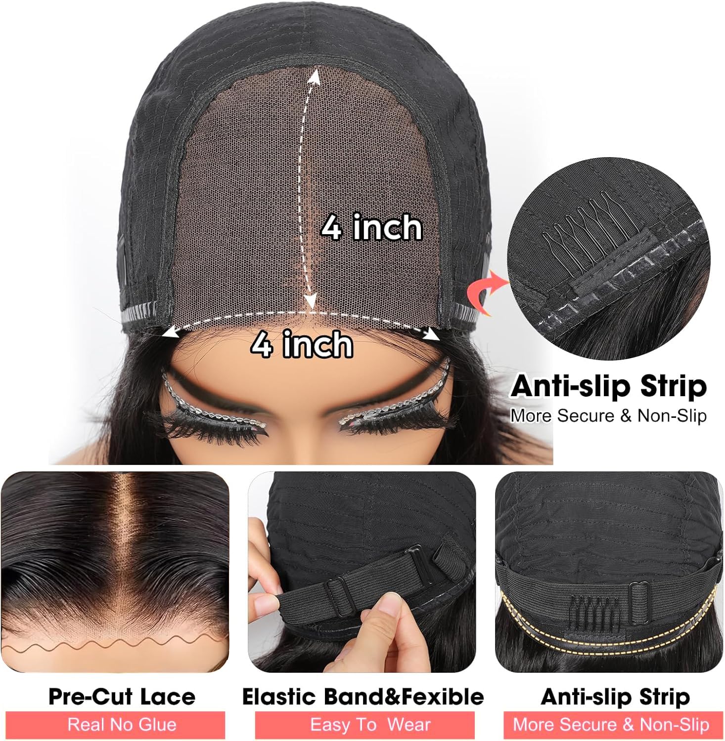 SJXAL bob wig cap 3D dome with adjustable band for comfortable fit.
