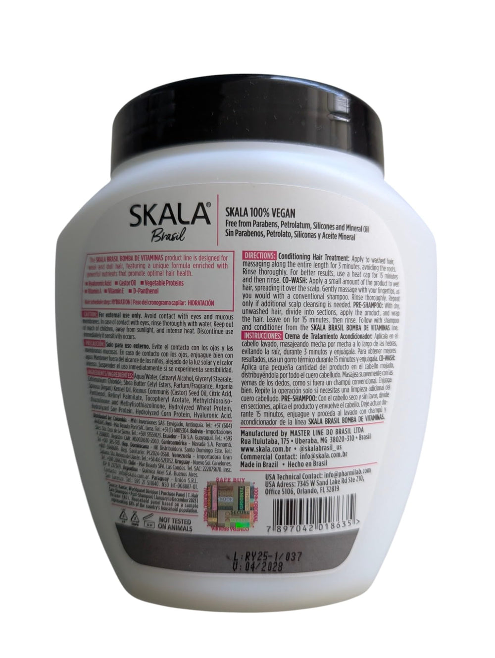SKALA Expert Bomba de Vitaminas, textura dorada visible, brinda brillo natural y manejo suave.