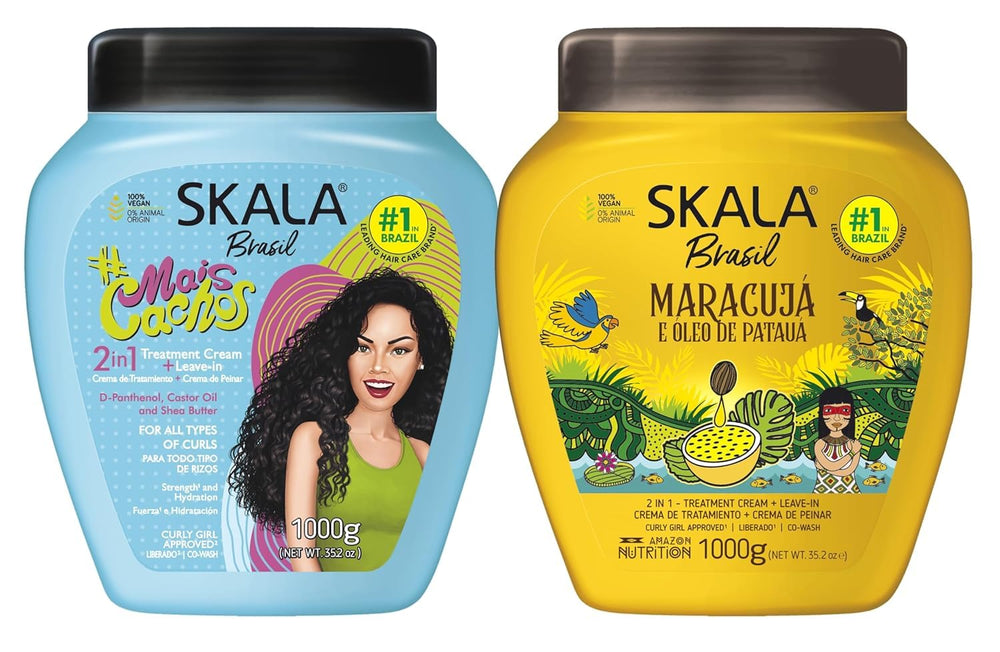 SKALA 3ABC, empaque azul, ideal para hidratar rizos y definir