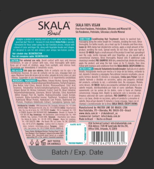 SKALA Brasil Divine Curls textura crema suave ideal para peinar rizos