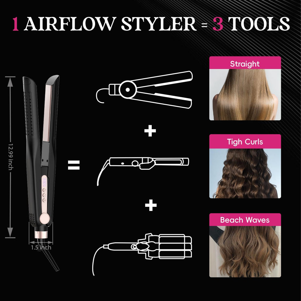 SKIMI Airflow Styler diseño ergonómico y ligero para uso cómodo.