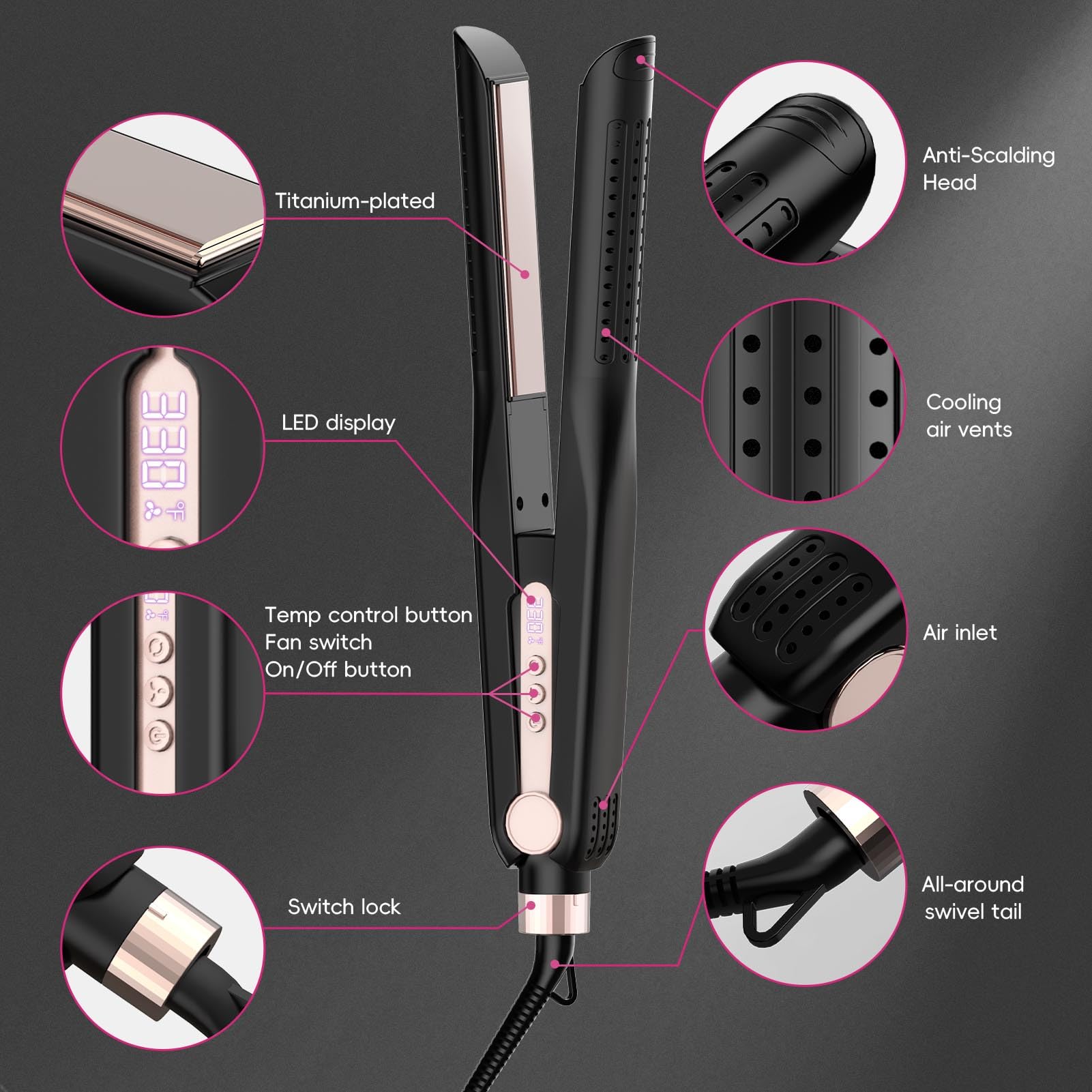 SKIMI Airflow Styler flujo de aire frío 360 para fijar estilo con brillo.