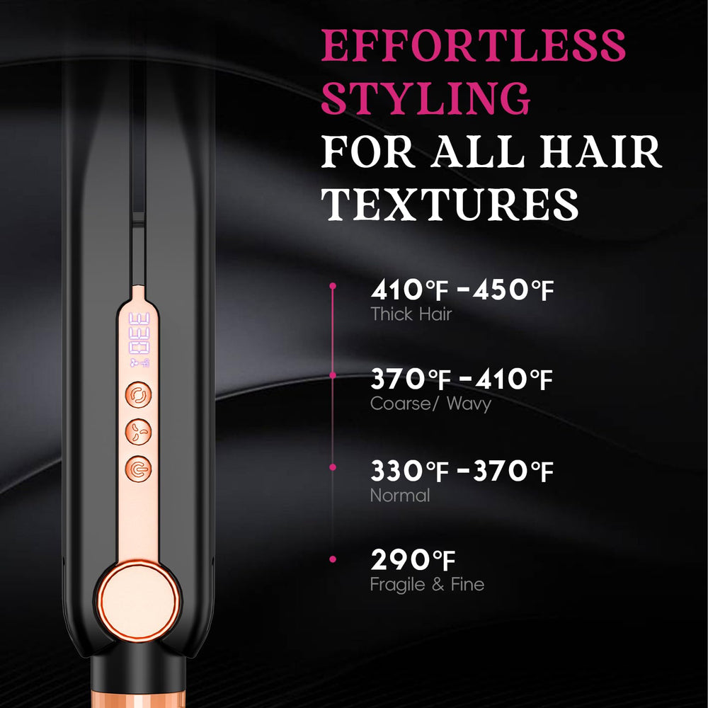 SKIMI Airflow Styler con placas de titanio flotantes se deslizan sin enganchar.