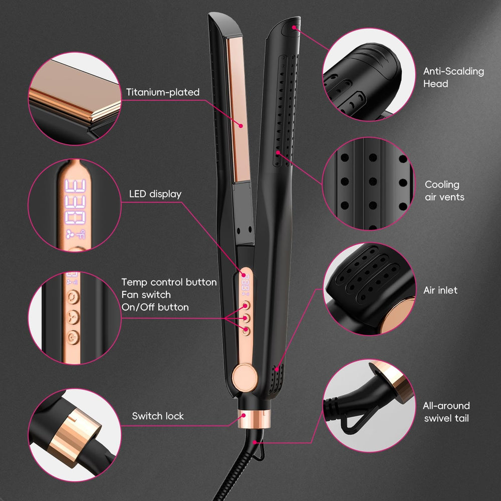 SKIMI Airflow Styler usa flujo de aire frío 360° para fijar estilo con brillo.