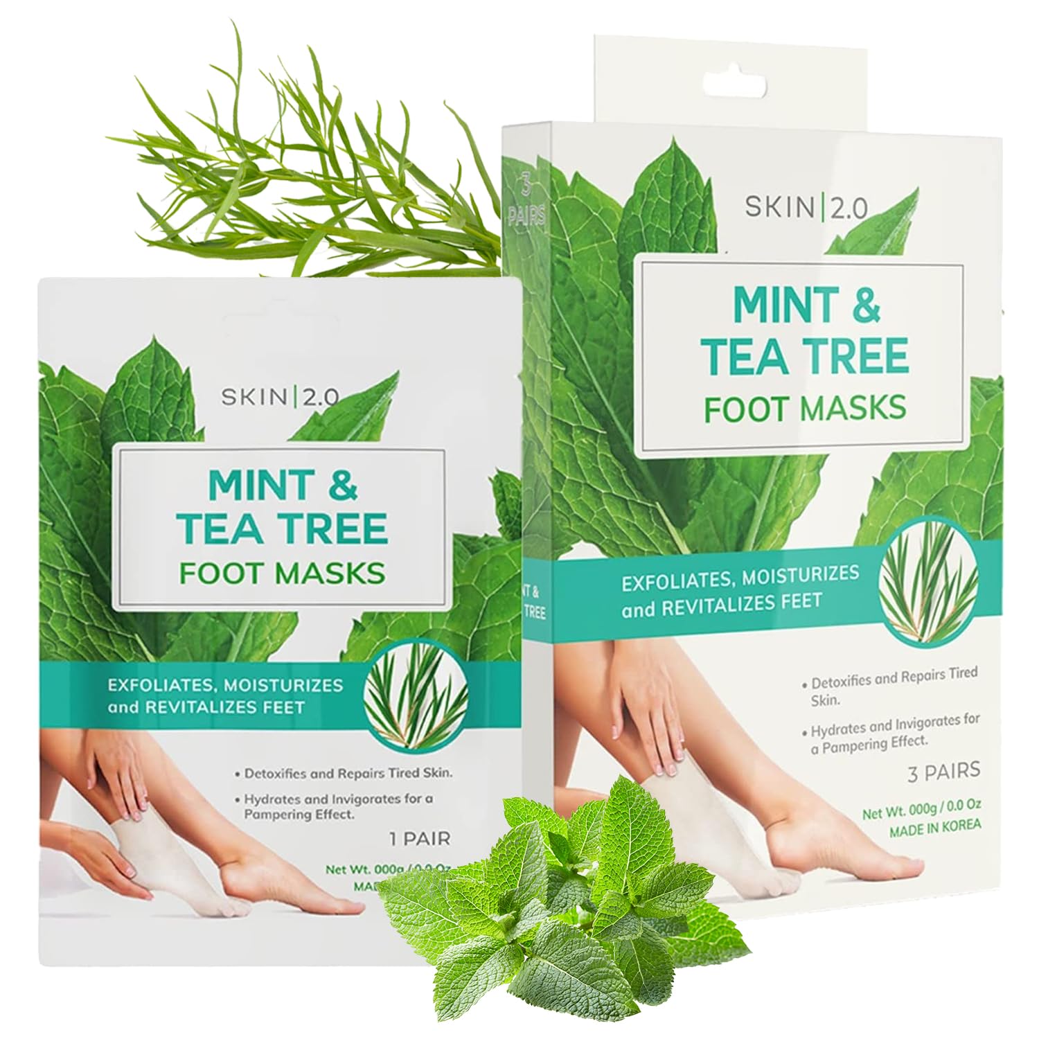 Skin 2.0 mascarilla-pie-arbol-de-te-menta: sensación refrescante para pies cansados.