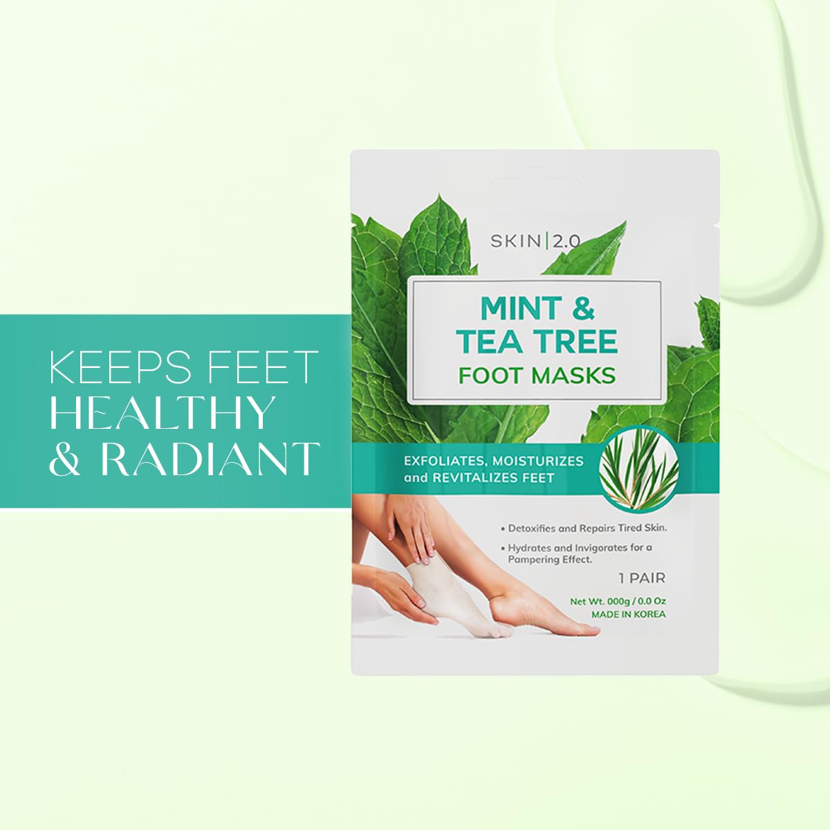 Skin 2.0 mascarilla-pie-menta-refresca: hidratación profunda para talones ásperos.