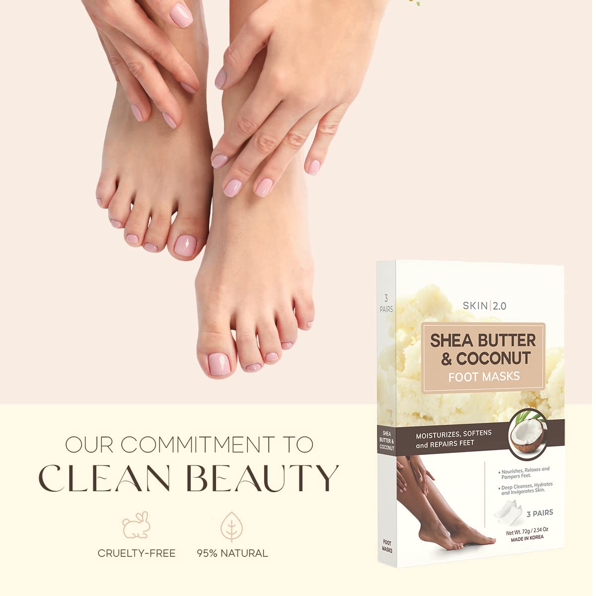 Textura cremosa de Skin 2.0 con manteca de karité y coco.