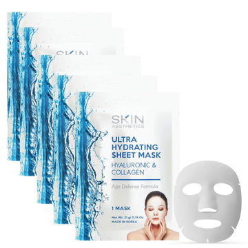 Skin Aesthetics mascarilla hoja hialuronico-colageno en empaque para hidratación intensa.