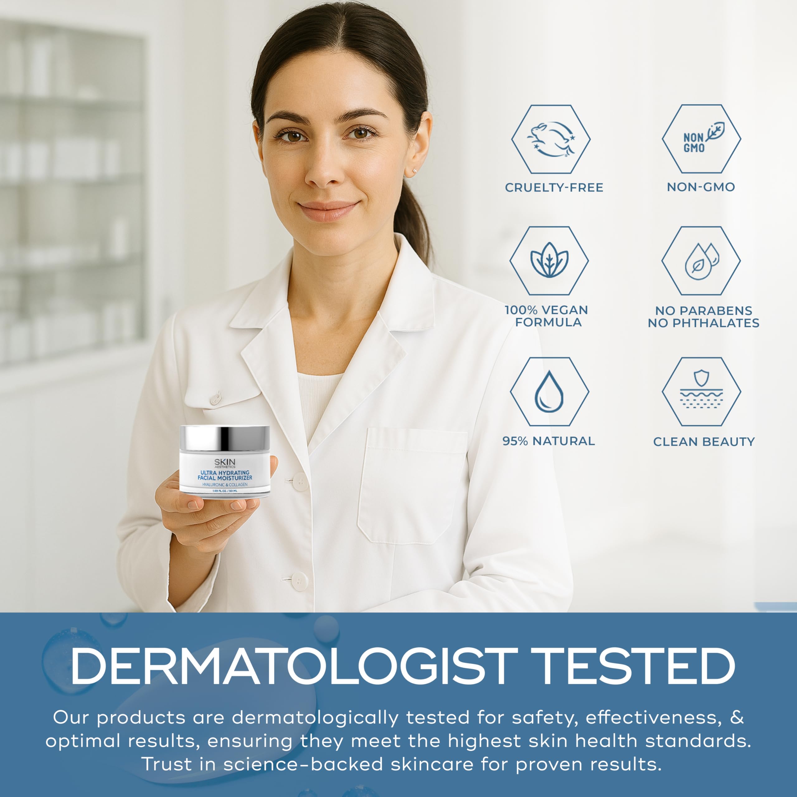 Skin Aesthetics, prueba dermatológica que respalda seguridad de uso.