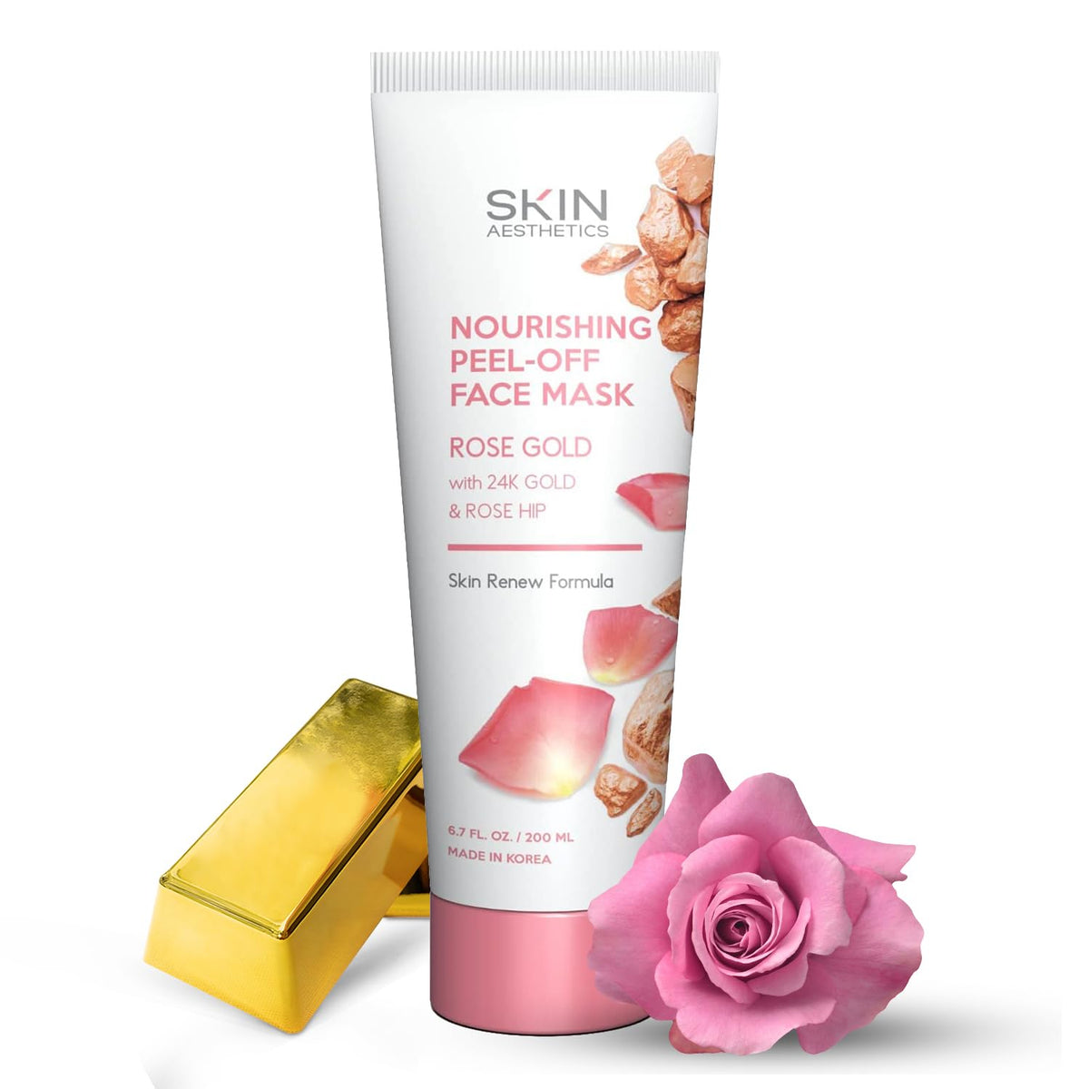 Skin Aesthetics Mascarilla Oro Rosa: empaque elegante para el cuidado diario.