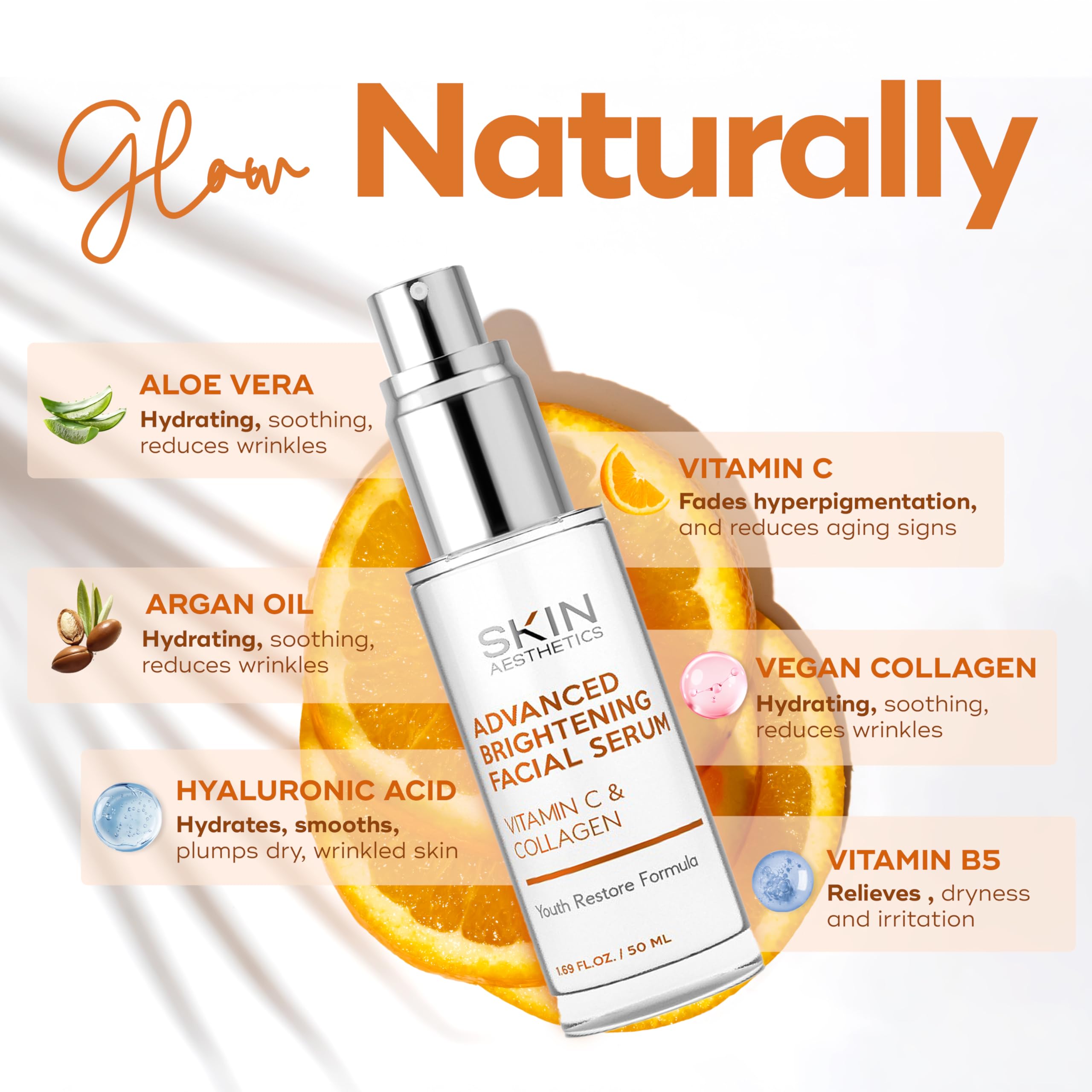 Skin Aesthetics Serum de Vitamina C, envase compacto para viaje.