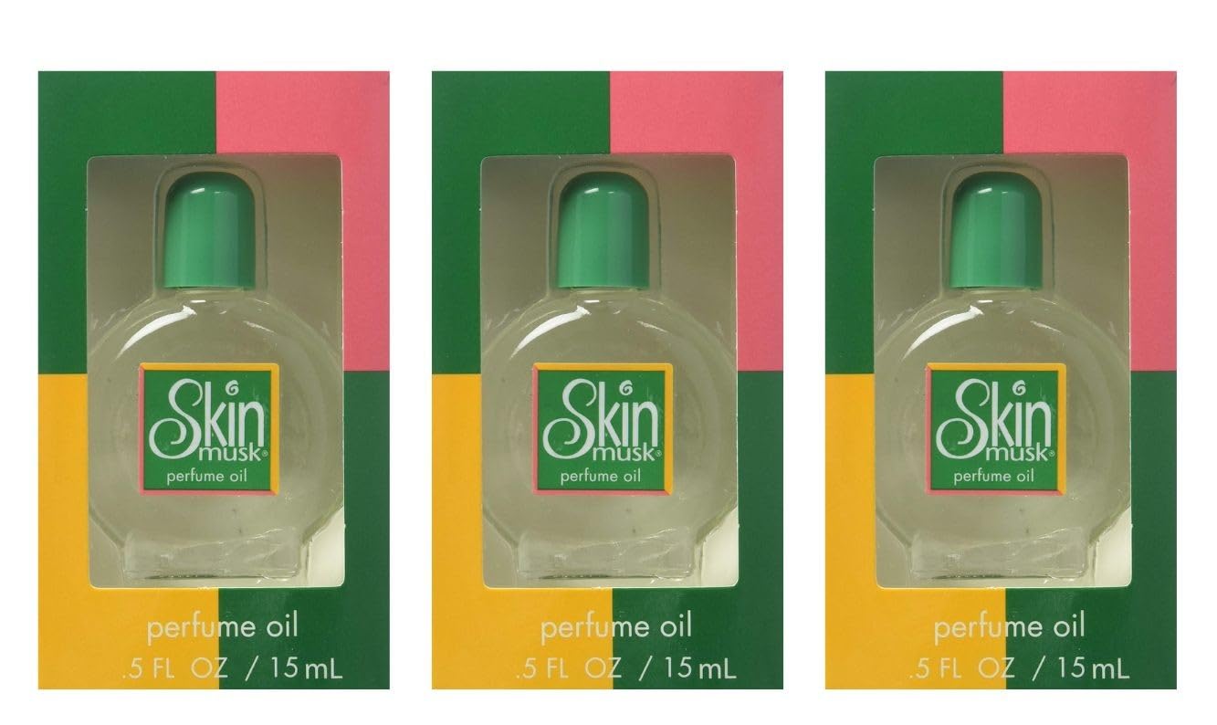 Skin Musk Aceite Perfumado: tres frascos de 15 ml para uso diario