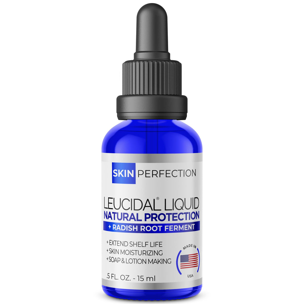 Botella Skin Perfection Leucidal Liquid 0.5 oz para conservar fórmulas caseras frescas.