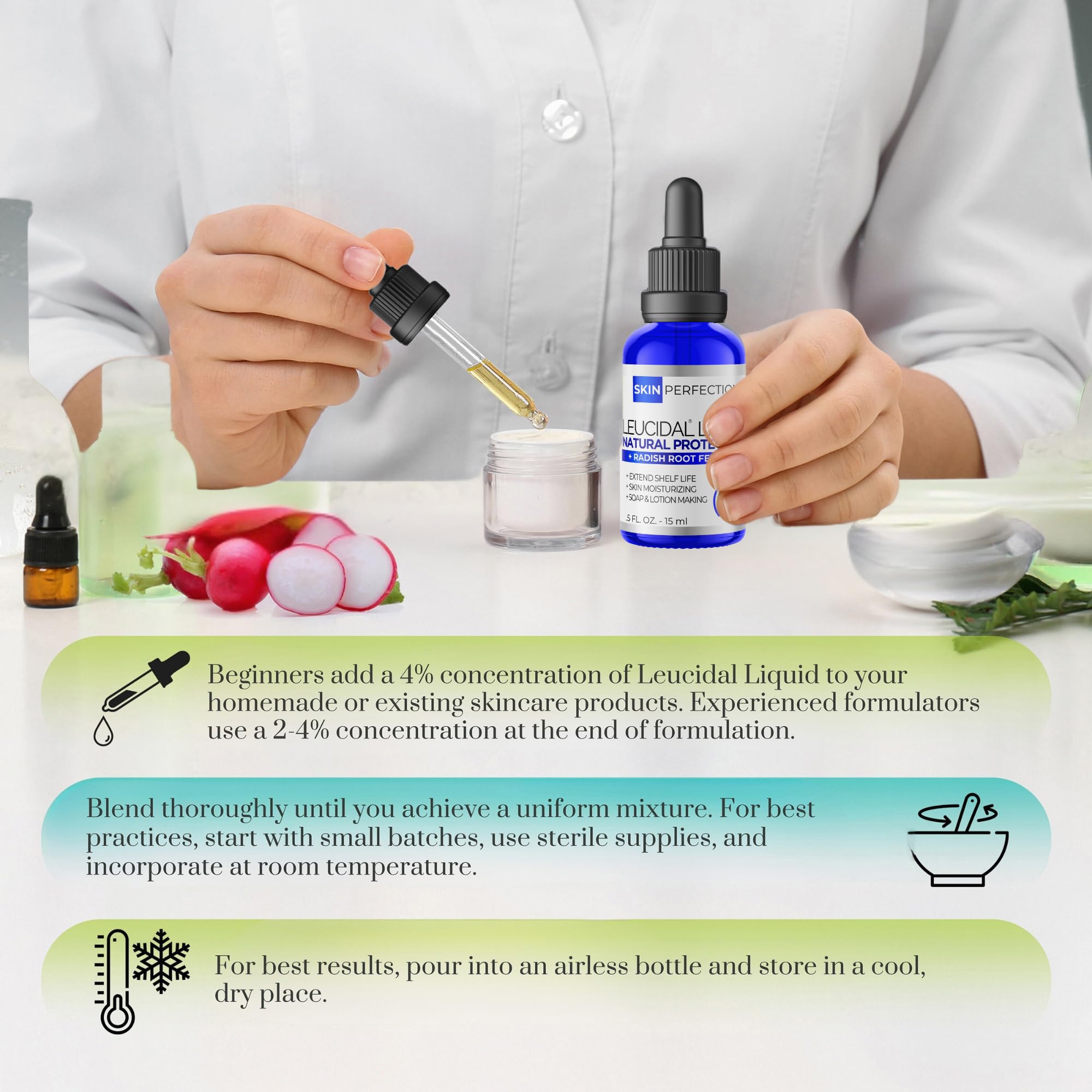 Uso en cremas e hidratantes para formulaciones estables.