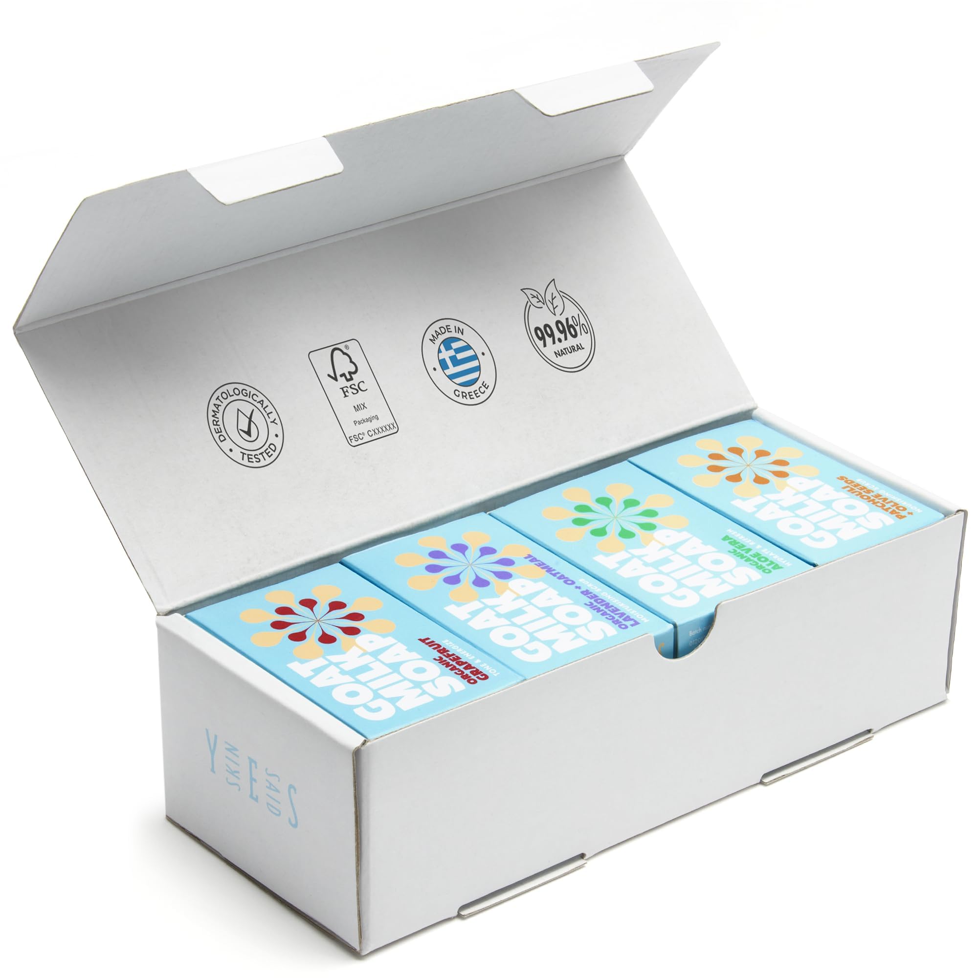 Skin Said Yes goat milk soap eight bars boxed for everyday use
